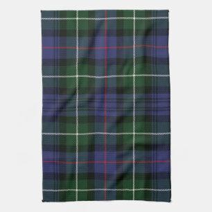 Rustic Plaid Purple and Green Tartan Tea Towel