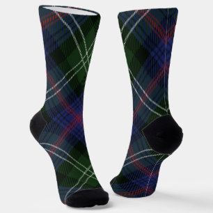 Rustic Plaid Purple Checkered Sutherland Tartan Socks