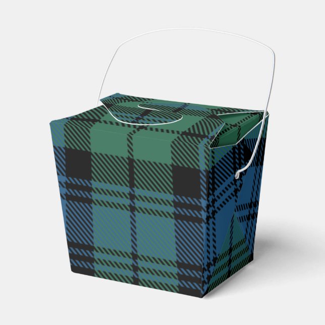 Rustic Plaid Red Green Campbell Tartan Favour Box (Front Side)