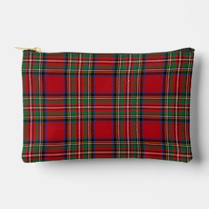 Rustic Plaid Red Green Stewart Tartan Accessory Pouch
