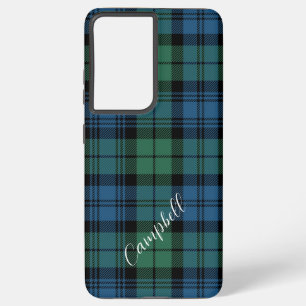 Rustic Plaid Script Campbell Tartan Custom Samsung Galaxy Case