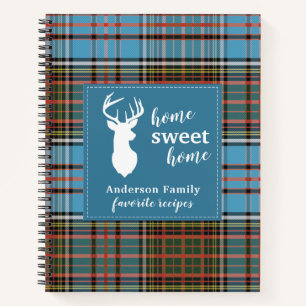 Rustic Plaid Tartan Clan Anderson Family Recipes Notebook