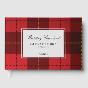 Rustic Plaid Wallace Plaid Red Wedding Tartan Guest Book