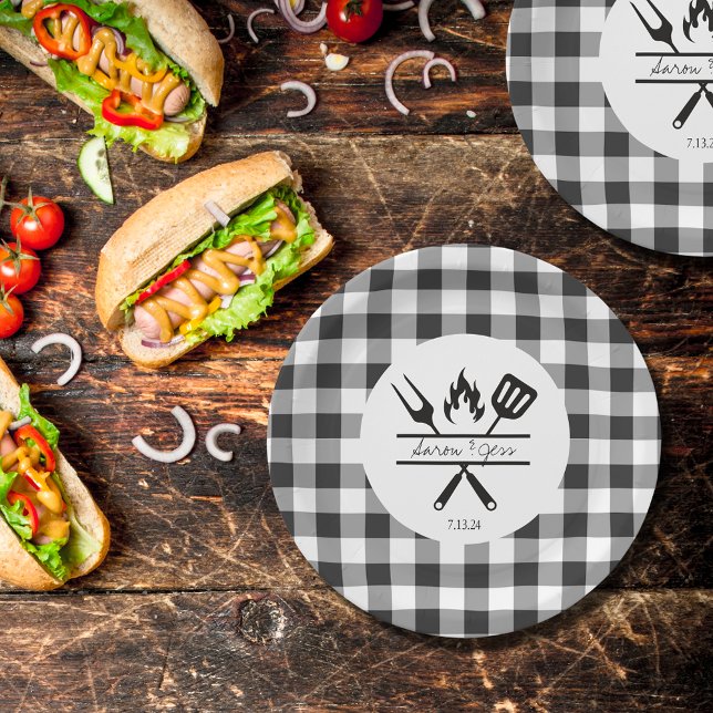 Rustic Plaid Wedding Rehearsal Dinner Paper Plate (Creator Uploaded)