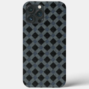 Rustic plaid with a grey tone and velvety fabric   iPhone 13 pro max case