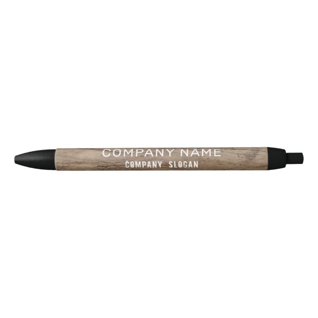 Rustic Plain Wood Company/Event Black Ink Pen (Front)