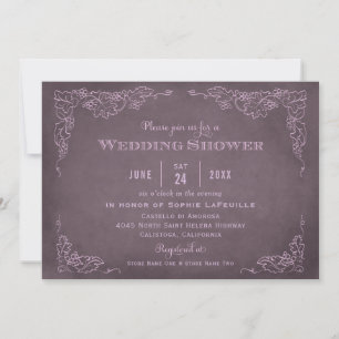Rustic Plum Purple Vineyard Wedding Shower Invitation