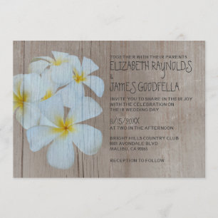 Rustic Plumeria Wedding Invitations