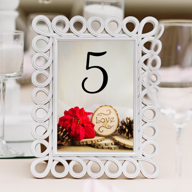 Rustic Poinsettia Winter Wedding Table Numbers (Creator Uploaded)