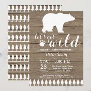 Rustic Polar Bear Baby Shower Invitation