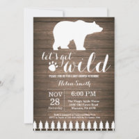 Rustic Polar Bear Baby Shower Invitation