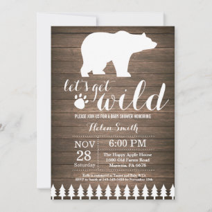 Rustic Polar Bear Baby Shower Invitation