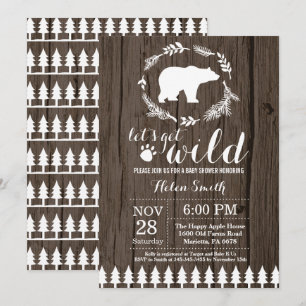 Rustic Polar Bear Baby Shower Invitation