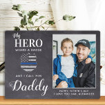Rustic Police Dad Hero Daddy Personalised Photo Plaque<br><div class="desc">"My Hero wears a badge and I call him Daddy."! Surprise your favourite police officer and dad with this super sweet personalised police dad photo plaque this fathers day. Personalise with your favourite photo, message and name. This police fathers day plaque will be a favourite of all police officers, police...</div>