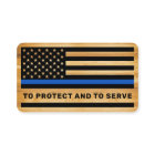 Rustic Police Officer Thin Blue Line Flag Wood