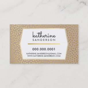 RUSTIC POLKA DOT CONFETTI modern kraft gold foil Business Card