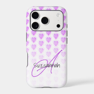 Rustic Polka Dot Heliotrope Purple Heart Pattern