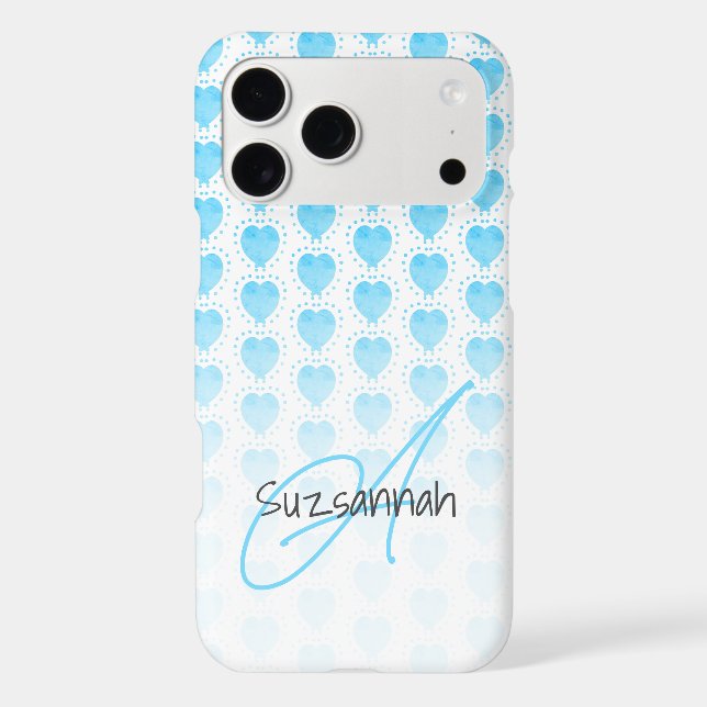 Rustic Polka Dot Malibu Blue Heart Pattern  (Back)