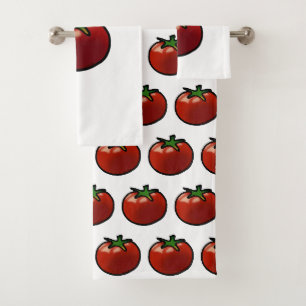 Rustic Pomodoro Italian Tomato Graphic Bath Towel Set