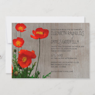 Rustic Poppies Wedding Invitations