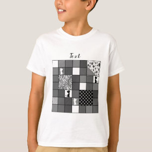 Rustic, Popular, Black and white, Patchwork, Simpl T-Shirt