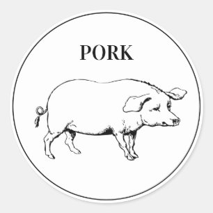 Rustic Pork Wedding Meal Choice Classic Round Sticker