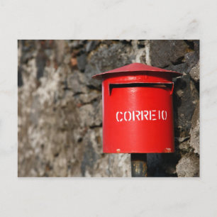 Rustic portuguese mailbox postcard
