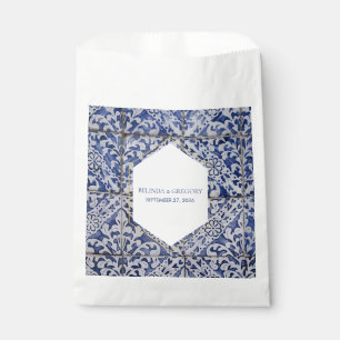 Rustic Portuguese Tiles Wedding  Favour Bags