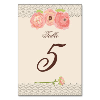 Rustic Posh in Coral Table Cards