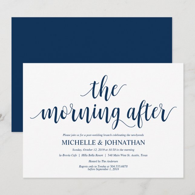 Rustic Post Wedding Brunch Invitation Card (Front/Back)
