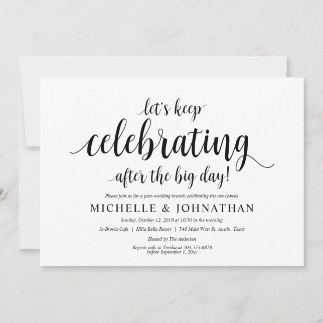 Rustic Post Wedding Brunch Invitation Card (Front)
