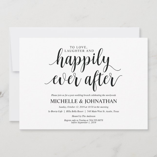 Rustic Post Wedding Brunch Invitation Card (Front)