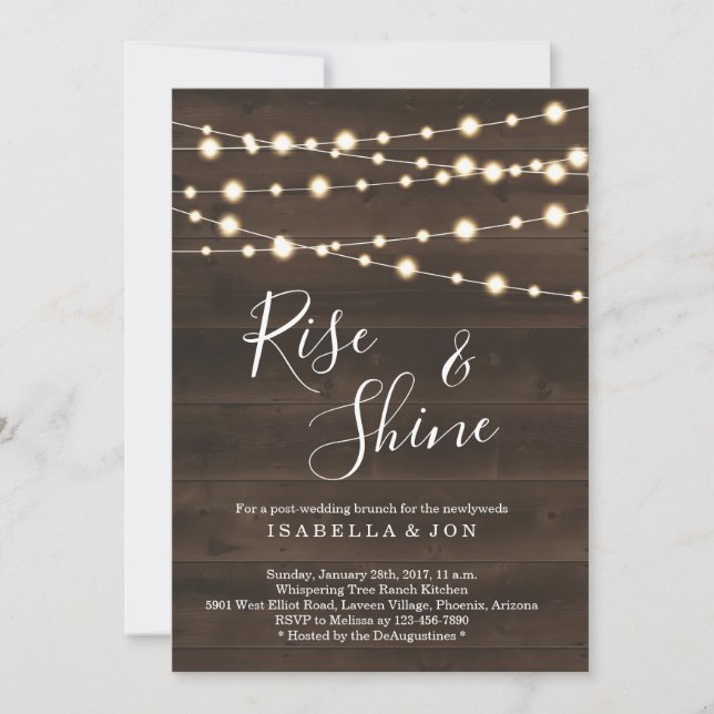 Rustic Post Wedding Brunch Morning After Invitation (Front)