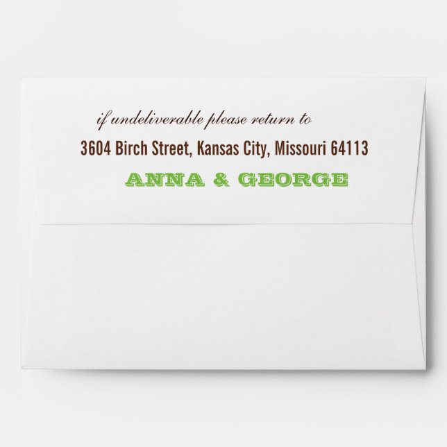 Rustic Poster: Apple Green A7 Envelopes (Back (Top Flap))