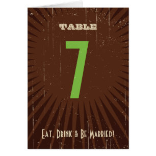 Rustic Poster: Apple Green Table Number