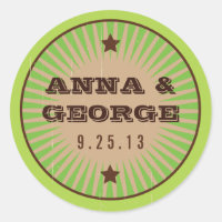 Rustic Poster: Apple Green Wedding Sticker Seal