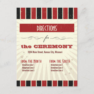 Rustic Poster: Red & Black Directions Enclosure Card