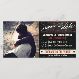 Rustic Poster: Red & Black Save the Date