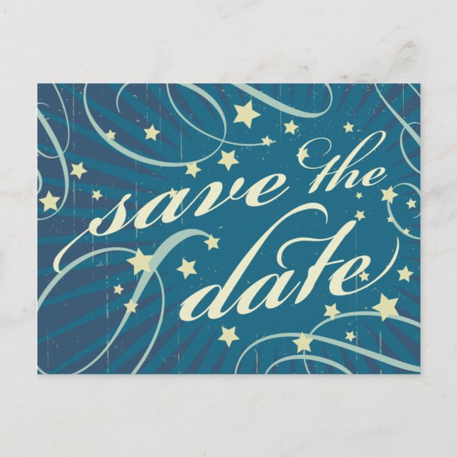 Rustic Poster: Sandy Beach Save the Date Announcement Postcard (Front)