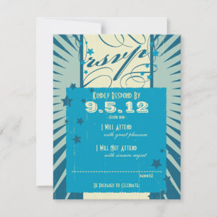 Rustic Poster: Sandy Beach Wedding RSVP Card