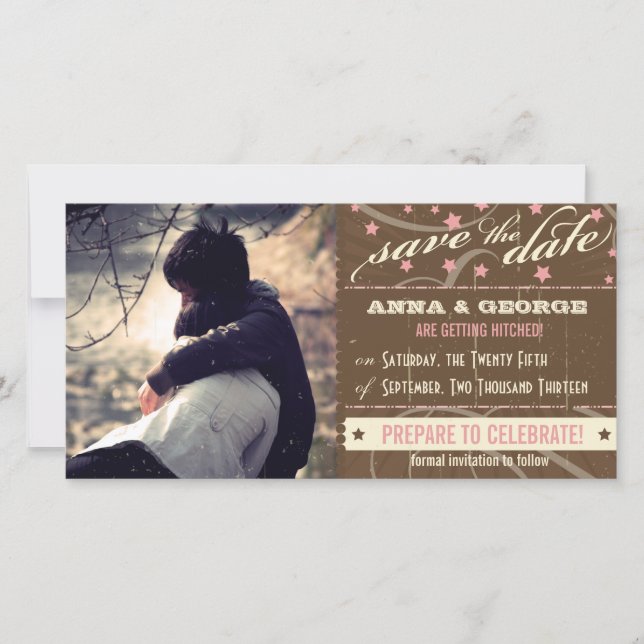 Rustic Poster: Strawberry Mousse Save the Date (Front)