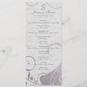 Rustic Poster: Subtle Teal Purple Wedding Program Programme