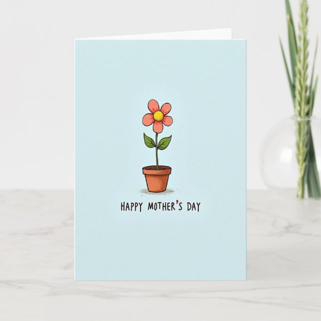 Rustic Pot Mothers Day Card (Front)