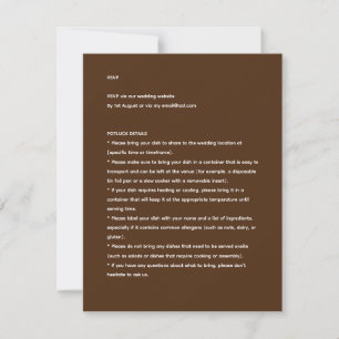 Rustic POTLUCK Wedding Invitation Template Guide