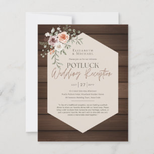 Rustic POTLUCK Wedding Invitation Template Guide