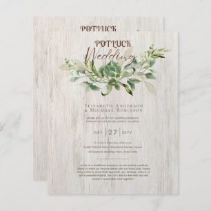 Rustic POTLUCK Wedding Invitation Template Guide