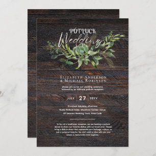 Rustic POTLUCK Wedding Invitation Template Guide