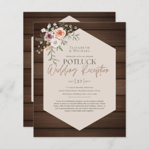 Rustic POTLUCK Wedding Invitation Template Guide