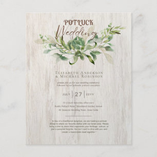 Rustic POTLUCK Wedding Invitation Template Guide Flyer