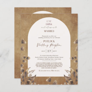 Rustic POTLUCK Wedding Reception Template Invite